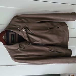 Zara faux suede moto jacket. 100% polyester. Size small